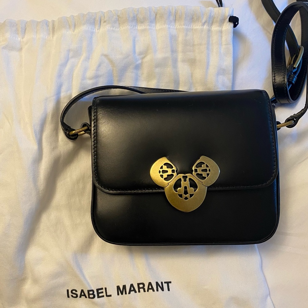 Isabel Marant Black Crossbody Bag with Gold Hardware